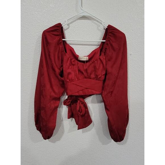 Altar'd State‎ Women's Red Crop Top S Tie Sash #3 - Picture 1 of 5